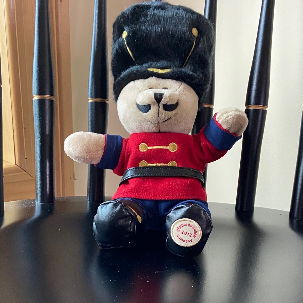 Retired Starbucks 2012 Nutcracker Holiday Bearista Bear plush toy.
